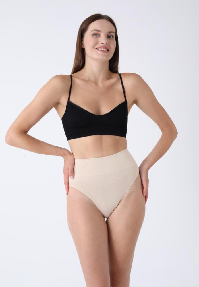 Corset Modelator Damă Clasic cu Talie înaltă , Push-up și Bandă Anti-Alunecare,Culoare Bej,Engros